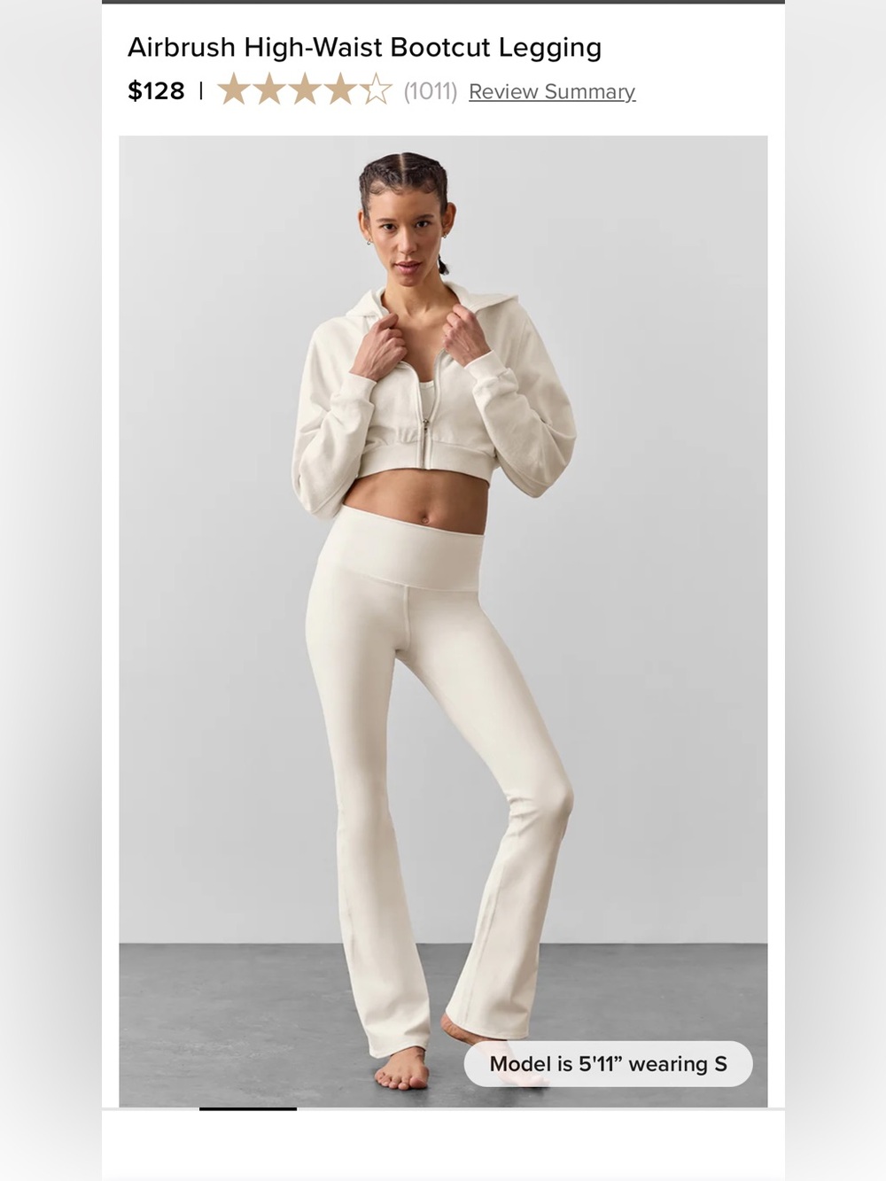 ALO Yoga white airbrush high-waist boot cut leggings
